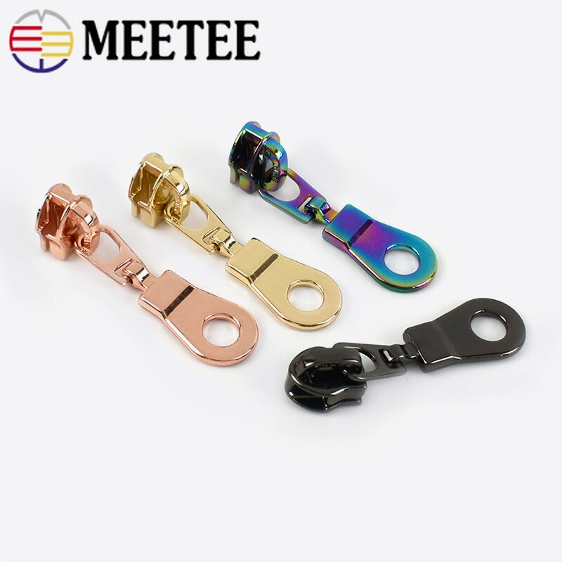 Cursori con cerniera Meetee 20 pezzi per cerniere in nylon 5 # borsa kit di riparazione con cerniera tasca di ricambio cerniere testa accessori per cucire fai da te ZT179