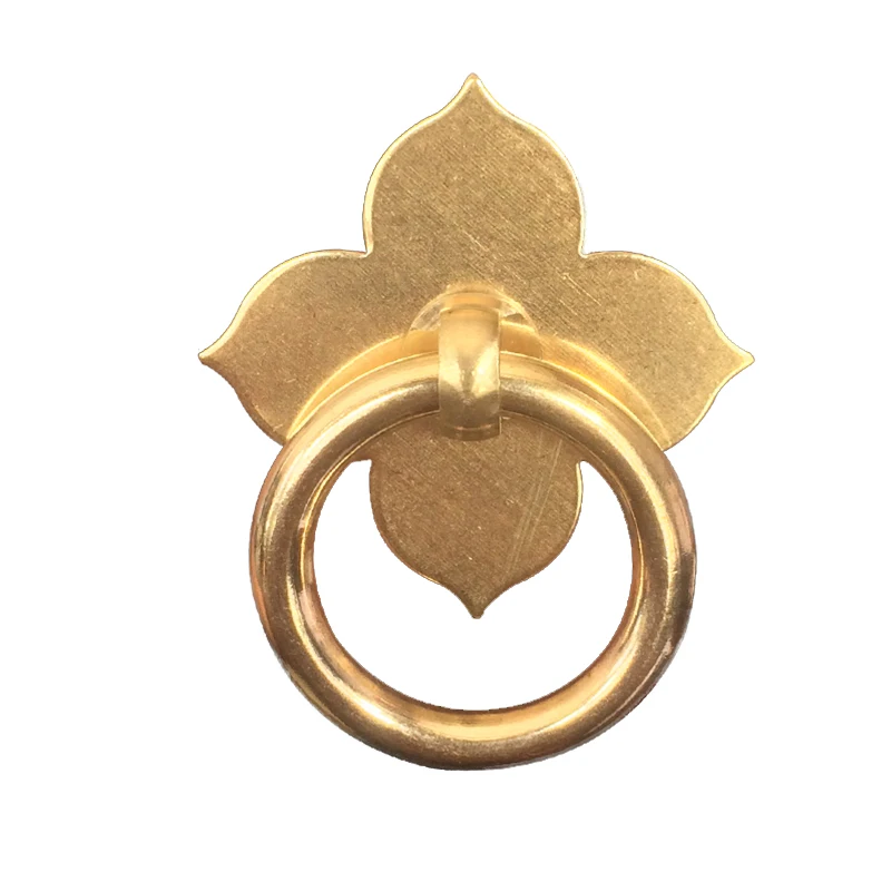 Chinese klavertje vier trekring antieke ring kastdeur handvat ophangring meubelgreep puur koperen deurring: TRANSPARENT