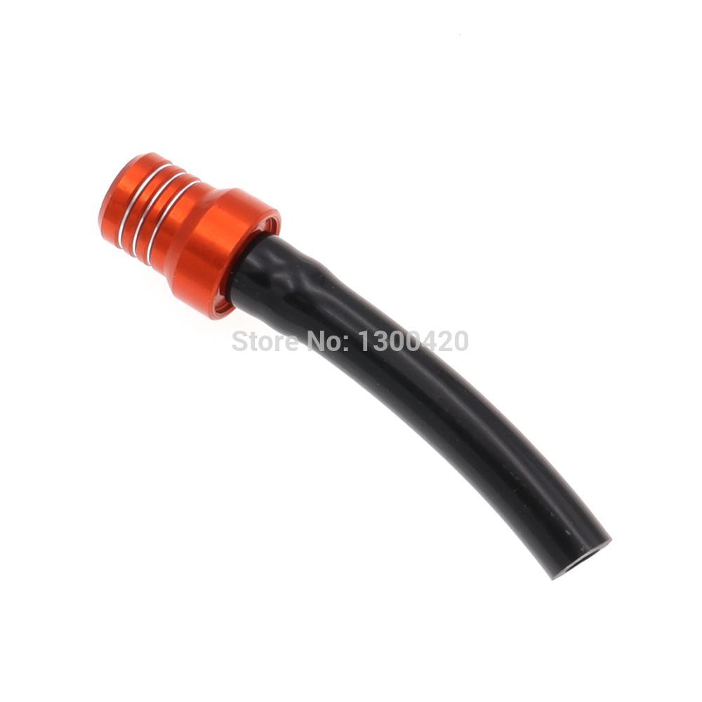 1Pcs One-Way Motorcycle Gas Fuel Cap Valve Vent Breather Hose Crystal Tube: Orange