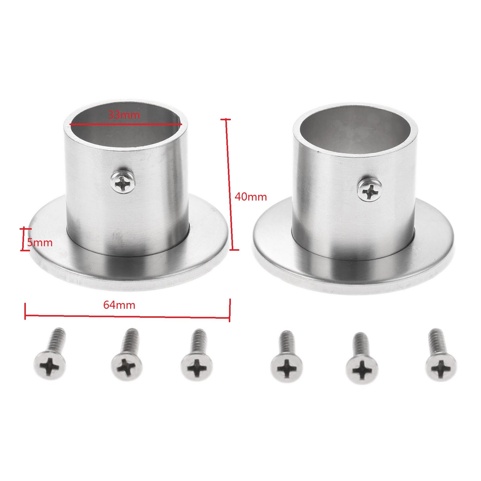 2 st balkong garderob garderob stångflänsfäste rälsstöd hängare klädstång säte hängare rör rörhållare 19mm/22mm/25mm/32mm: 32mm