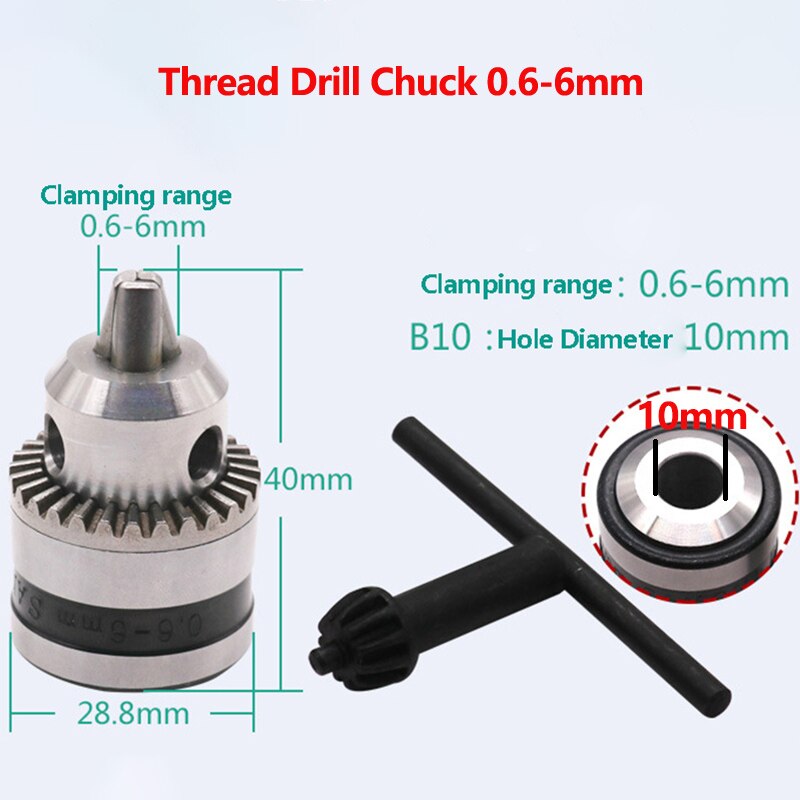 Drill Chuck Adapter Convert Impact Wrench Into Electric Drill 1/2"-20UNF & 3/8"-24UNF Thread 3 Jaw SDS Plus Mini Drill Chuck: B
