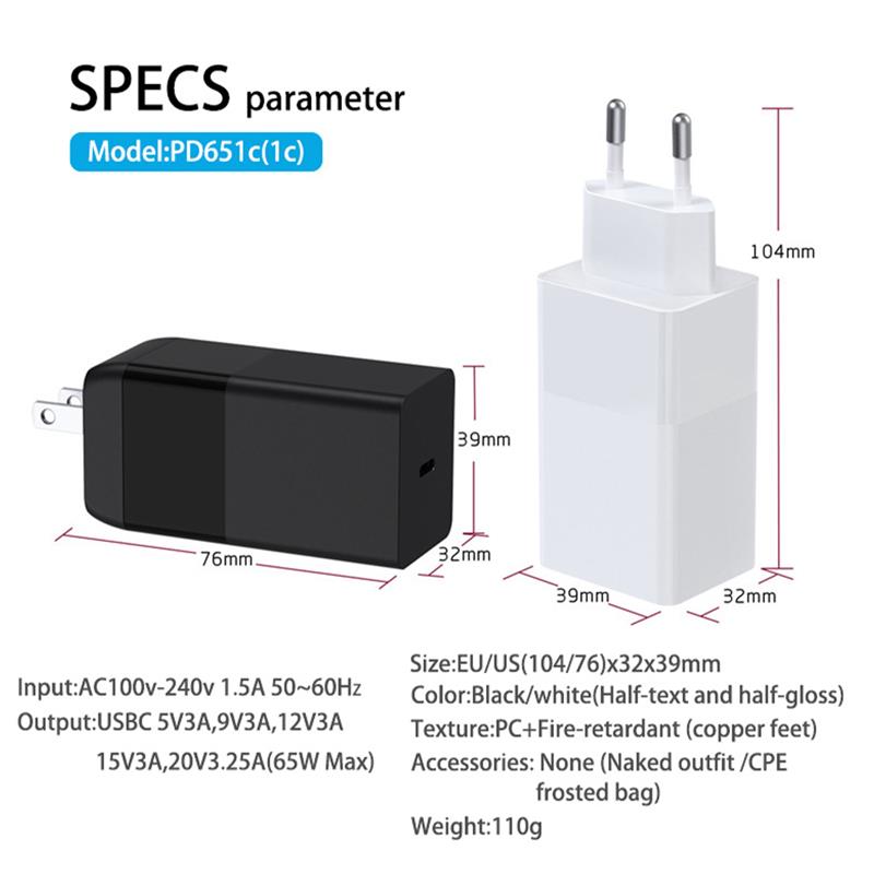 GaN 65W ładowarka USB C PD szybkie ładowanie 4.0 3.0 QC4.0 QC PD3.0 PD USB-C typ C szybka ładowarka USB dla iPhone 12 Pro Max Macbook