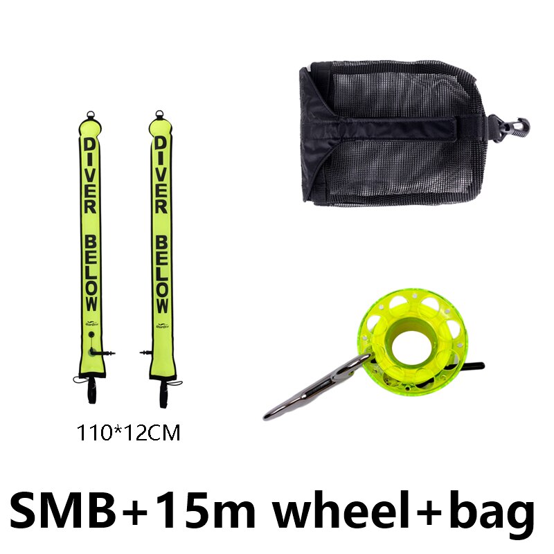 Buceo smb sumergible como rollo secreto combinación paquete equipo neto de la bolsa portátil de SMB buceo bolsa