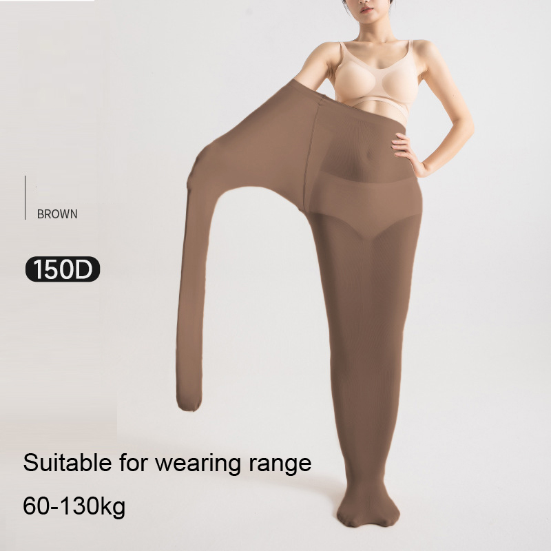 Medias de seda antiarañazos de piña para mujer, mallas de verano, pantimedias finas invisibles, medias transpirables de talla grande 0978: Castaño