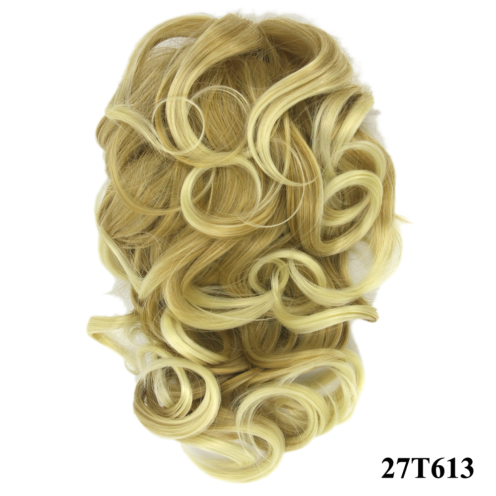 Soowee Korte Krullend Hoge Temperatuur Fiber Synthetisch Haar Blonde Grijs Clip In Haarverlenging Little Pony Staart Claw Paardenstaart