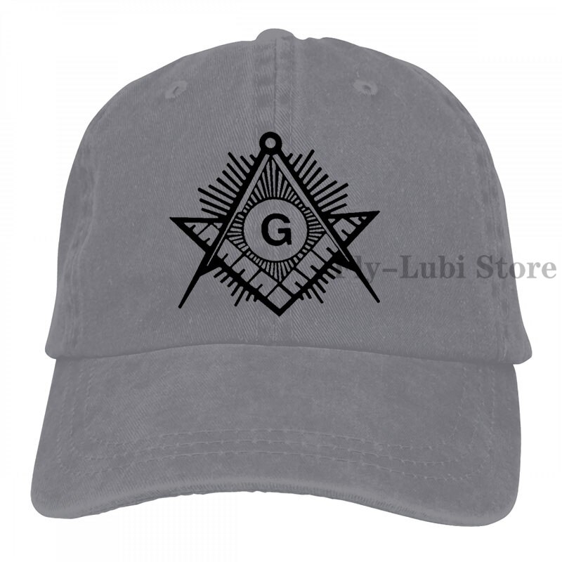 60 Masonic Compass Baseball cap men women Trucker Hats adjustable cap: 2-Gray