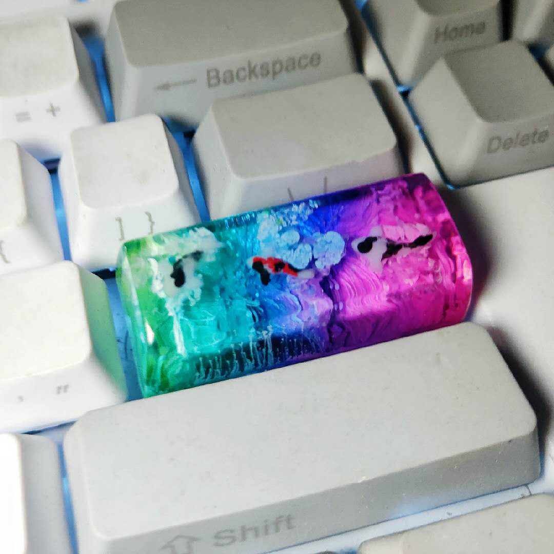 For Cherry Mx Switch Mechanical Keyboard Backlight Spacebar ESC Shift Backspace 1u 2.75u 2.25u 6.25u Keycaps Whale Resin Keycaps: 1 pc model E