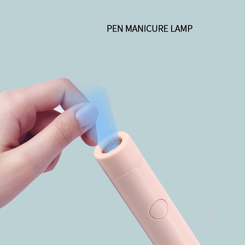 Mini batteri opbevaring neglelampe usb bærbar lommelygte pen type led lysterapi maskine ultraviolet negle bagelampe