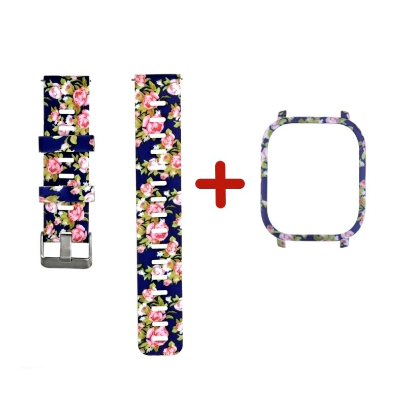 Strap 2 in 1 Watch Band Watch Case Cover Bracelet strap Protector Silicone Wrist Strap Watch Band For Amazfit GTS Strap: 10