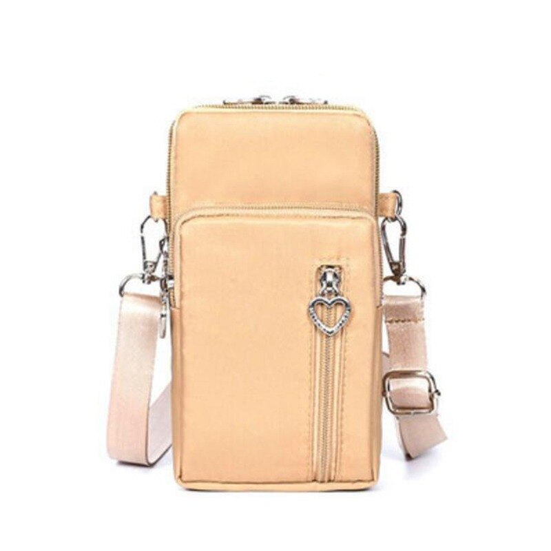 Frau Umhängetasche Kleine Schulter Tasche Diagonale Multi-Funktion praktisch Tasche Ich bin Freien Kopfhörer Beutel Sport Tasche: khaki L