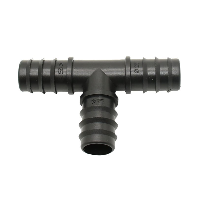 25mm Garden hose tee water splitter T barb connector 3 way drip irrigation connectors 3 ring adapter 2pcs