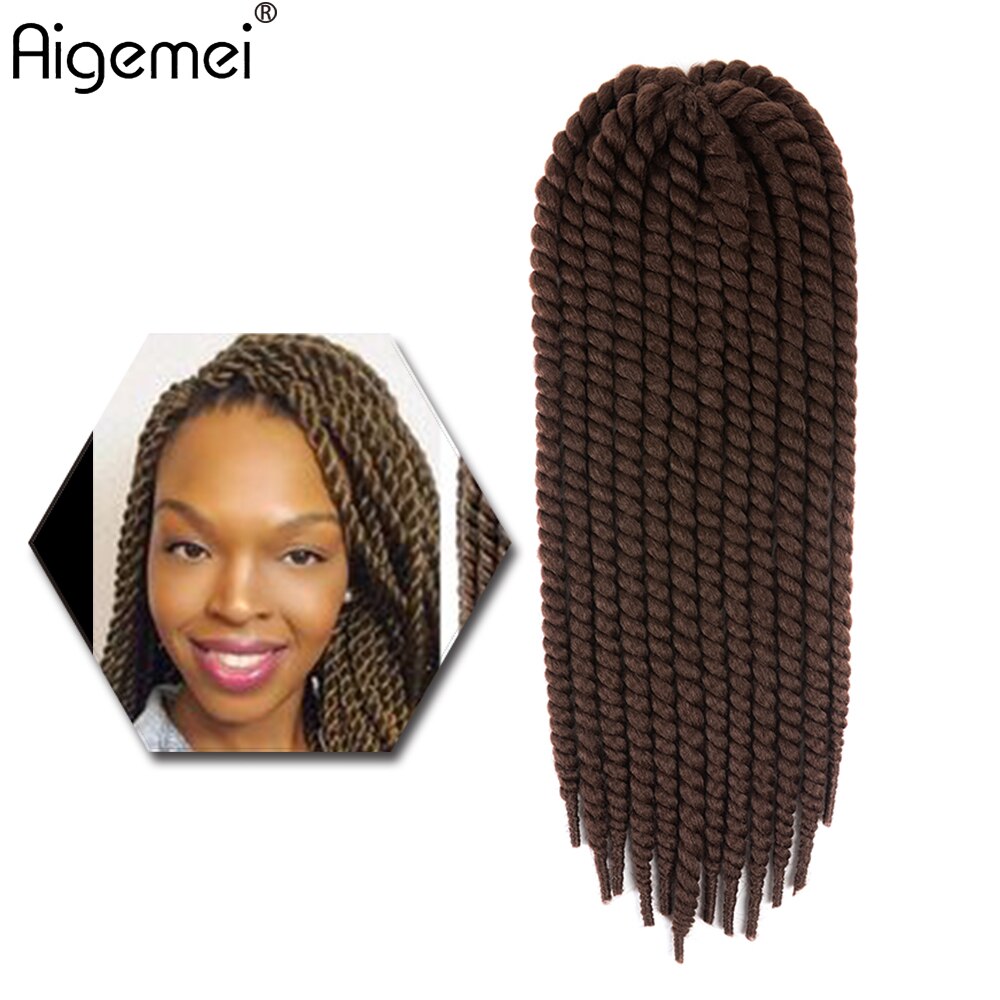 Aigemei havane Mambo torsion Crochet tresses de cheveux 22 pouces pour les femmes synthétique haute température résistant à la chaleur fibre
