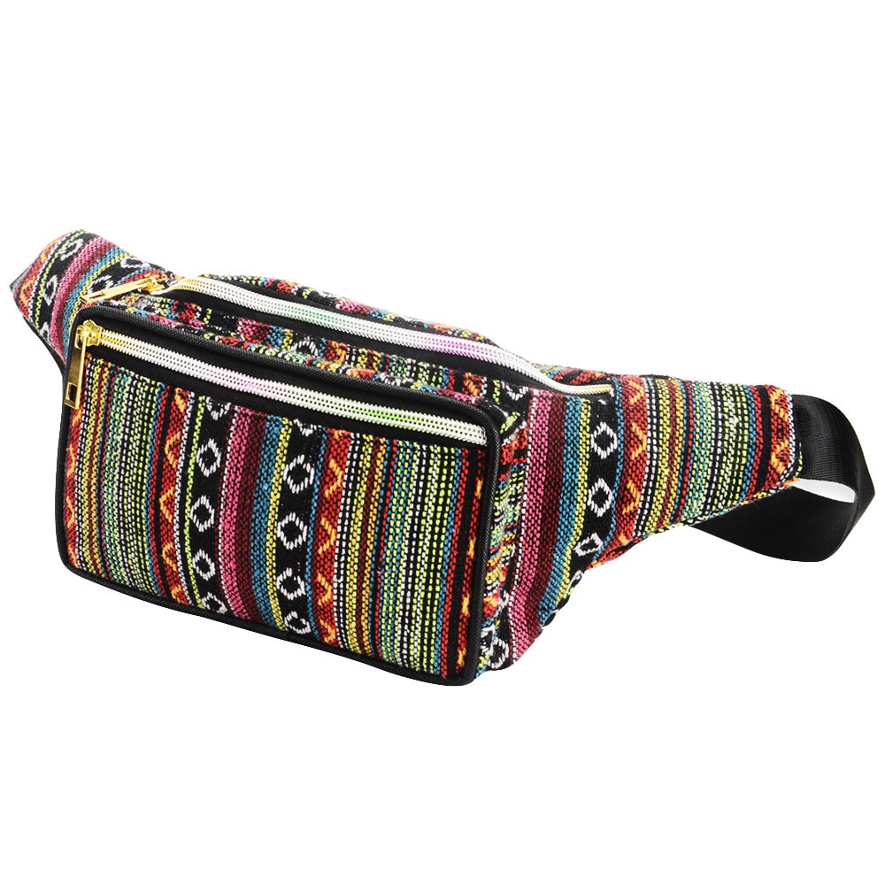 Ocardian wasit bolsa moda feminina esportes nacional vento bolso multicolorido fanny packs para mulheres moda peito saco a12