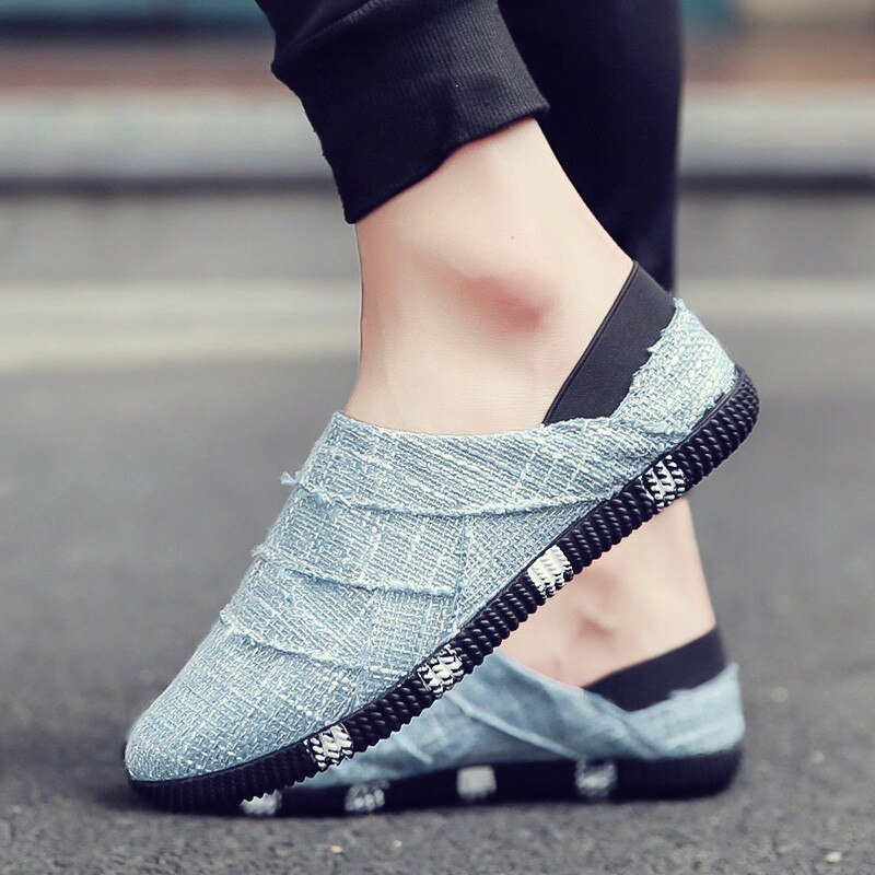 PUPUDA uomo scarpe Casual espadrillas traspiranti uomo Slip On mocassini scarpe comode Sneakers uomo moda scarpe di tela mocassini M