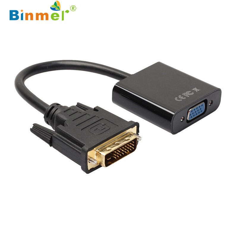 Binmer DVI-D 24+1 Pin Male to VGA 15Pin Female Active Cable Adapter Converter Freeshiping Sep 12