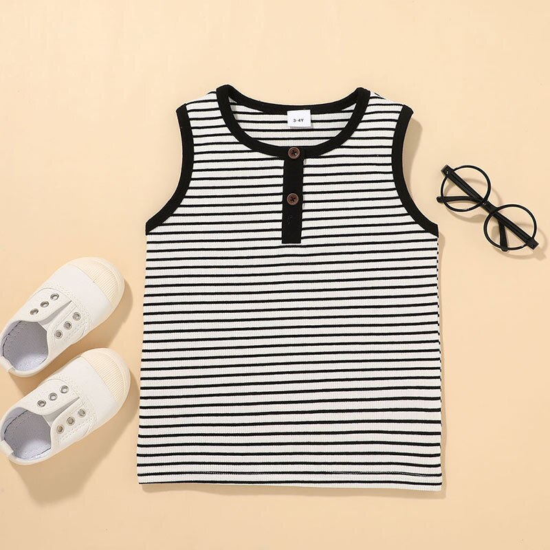 Carters Baby Kleding Lente Gestreepte Vest Shirt Jongen Zomer Mouwloze Top T-shirt Bebe Fille Baby Meisje Tops baby Shirts: 1 / 3 years old