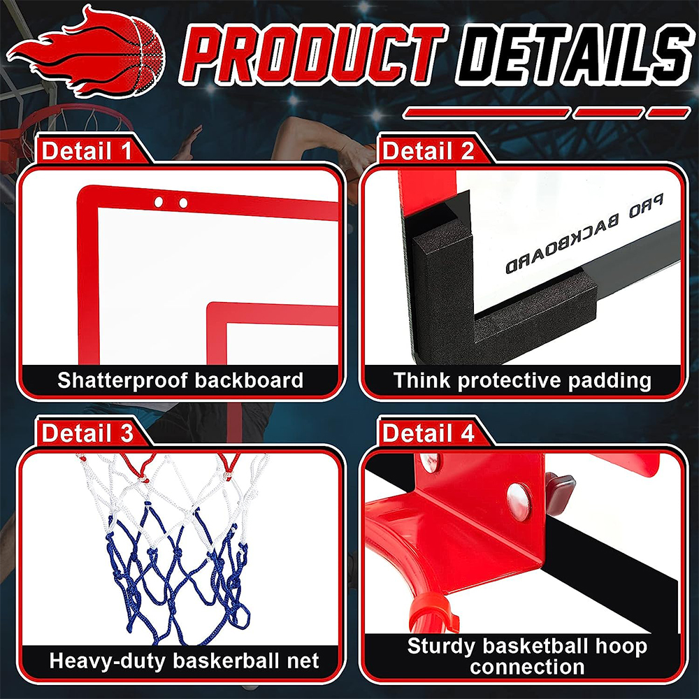 Mini aro de baloncesto para interiores, conjunto de aro de ejercicio para el hogar, soporte de marco de pared, elevación para adolescentes, cesta de puerta, tablero colgante, juego de habitación