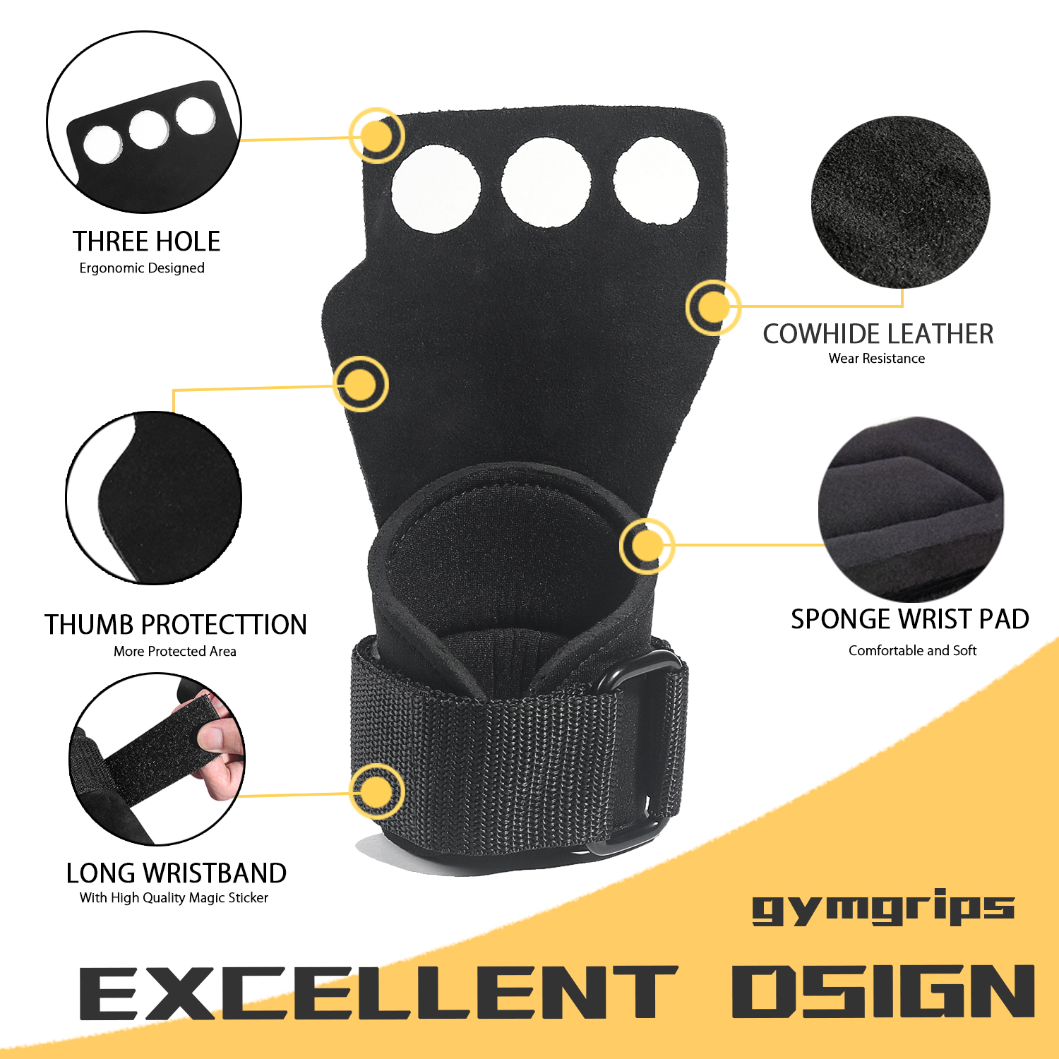 Gym Handschuhe Griffe Rindsleder Gewichtheben Workout Handschuhe Hand Palm Protector Gymnastik Hand Griffe Pull up, Kettlebells, Ausbildung