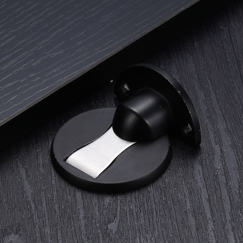 Upgrade Magnet Door Stops Stainless Steel Door Stopper Magnetic Door Holder Toilet Glass Door Hidden Doorstop Furniture Hardware: Black