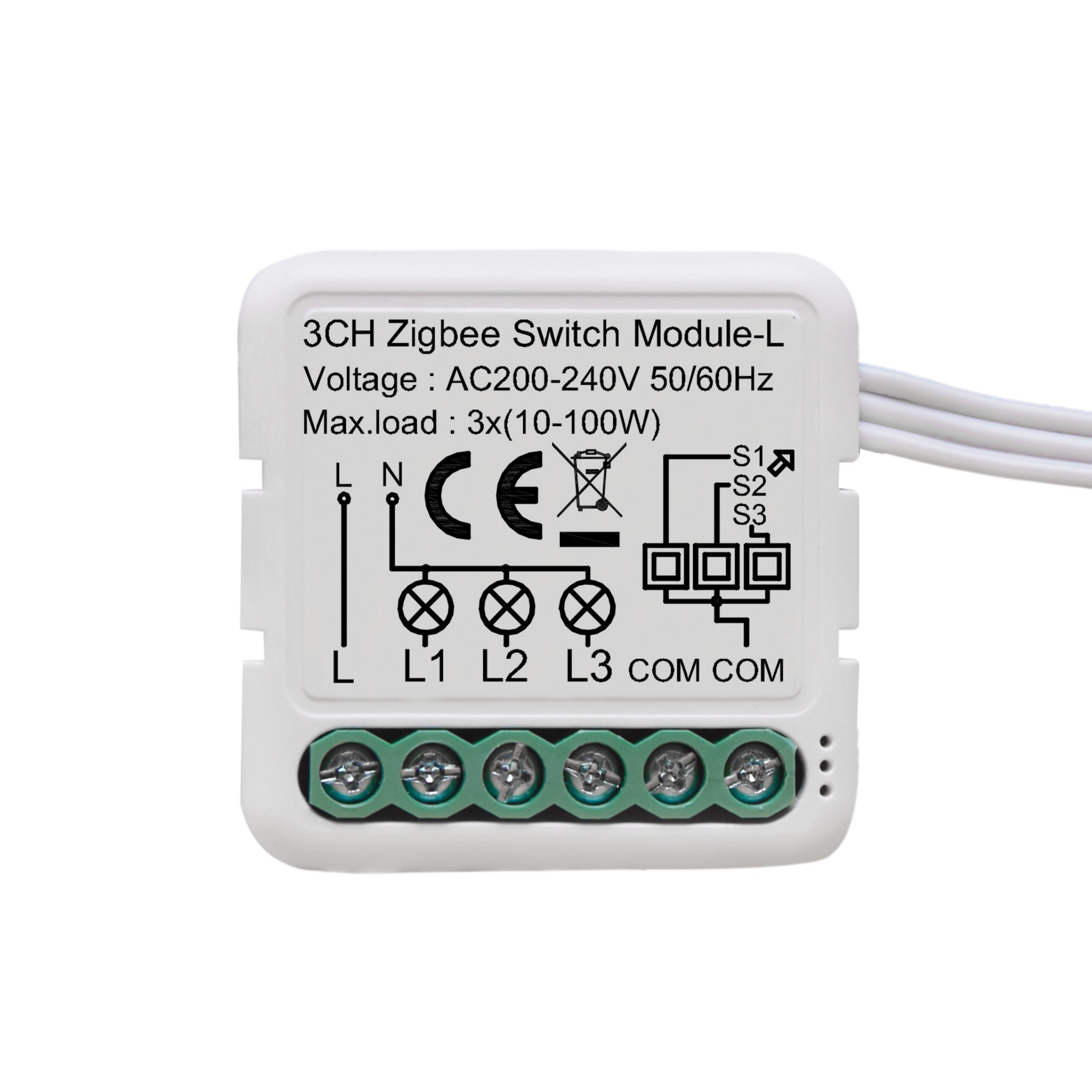 1/2/3 gang mini tuya zigbee inteligente módulo interruptor de luz vida inteligente/tuya app controle sem neutro/neutro: 3 gang no neutral