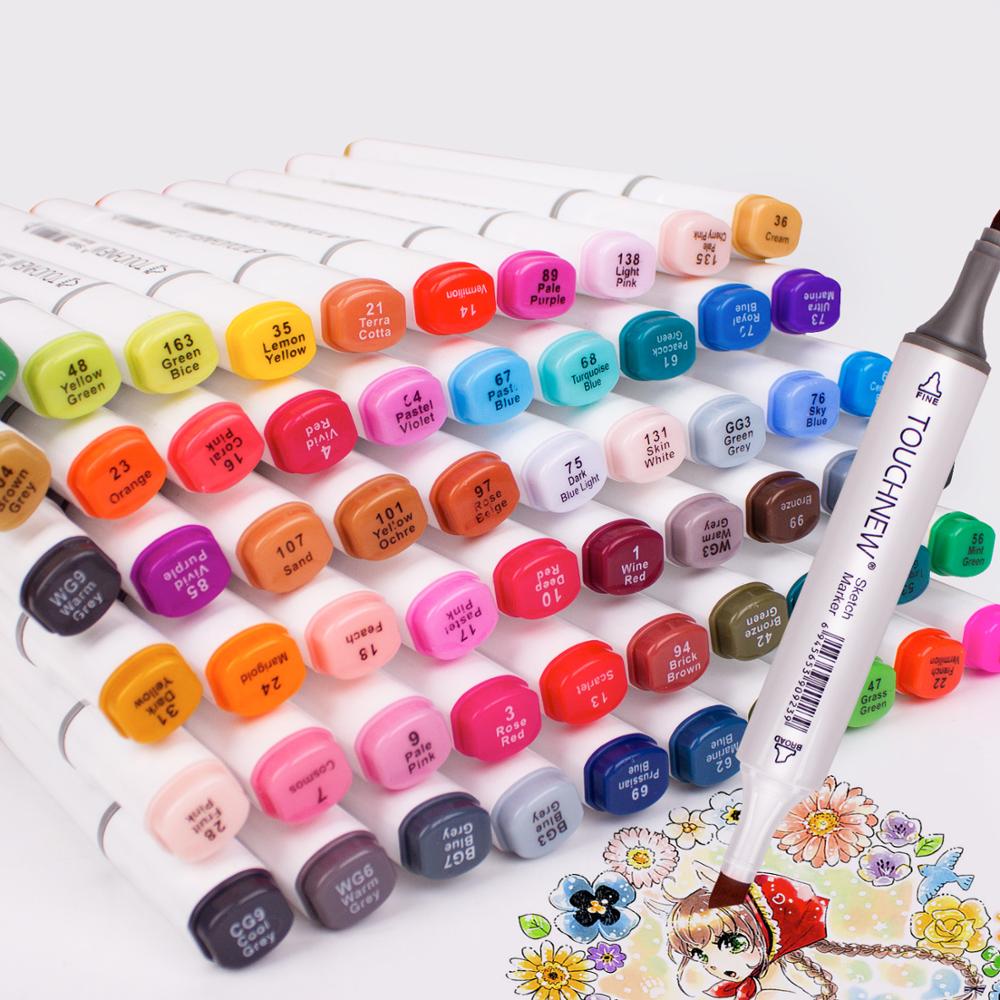 TOUCHNEW 30/40/48/60/80/168 couleurs Art marqueurs graphique dessin peinture alcool Art double pointe croquis stylo double marqueur stylo