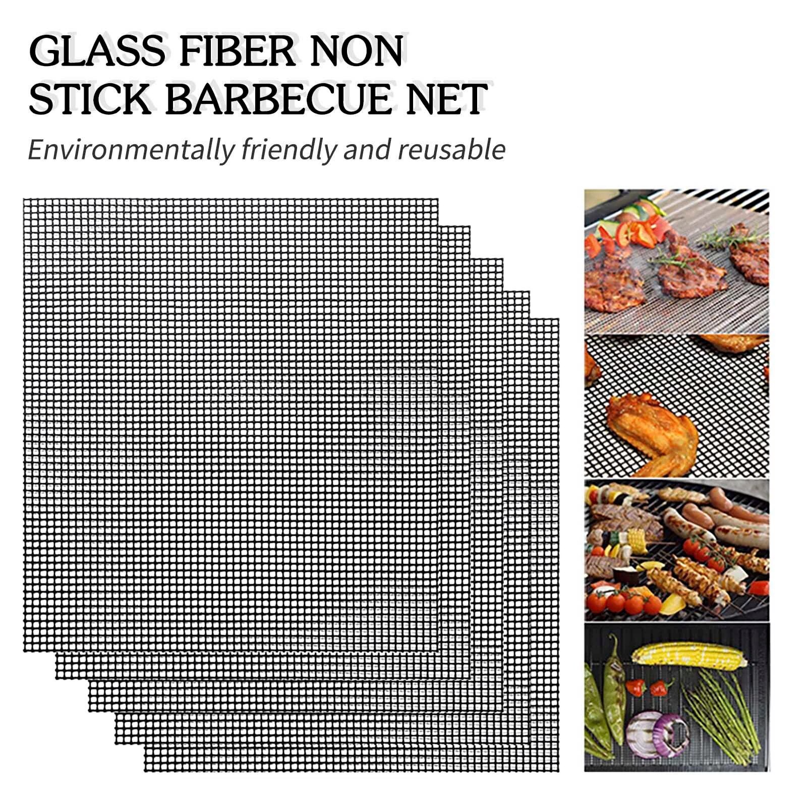 Heat-resistant Silicone Baking Pan Mat Hollow Grid Grilling Mat BBQ Mesh High Temperature Resistant Baking Sheet Barbecue Net