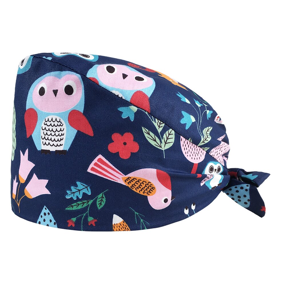 scrubs hat adjustable Men woman Cartoon animal printing caps Multicolor pet store working hats Adjustable Scrub cap: 12128