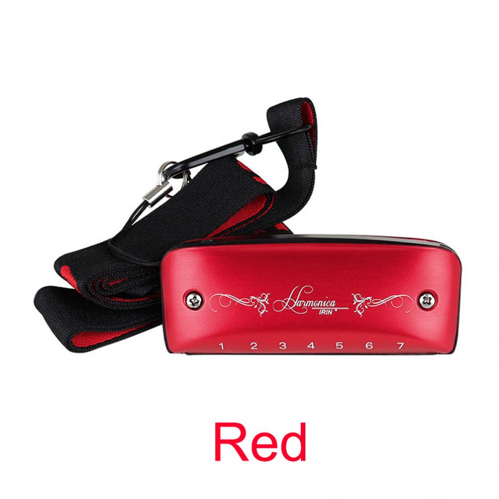 Harmonica 7 Holes Blues Harmonica Standard Paddy Country Minor Tune Key C Woodwind Instruments: Red