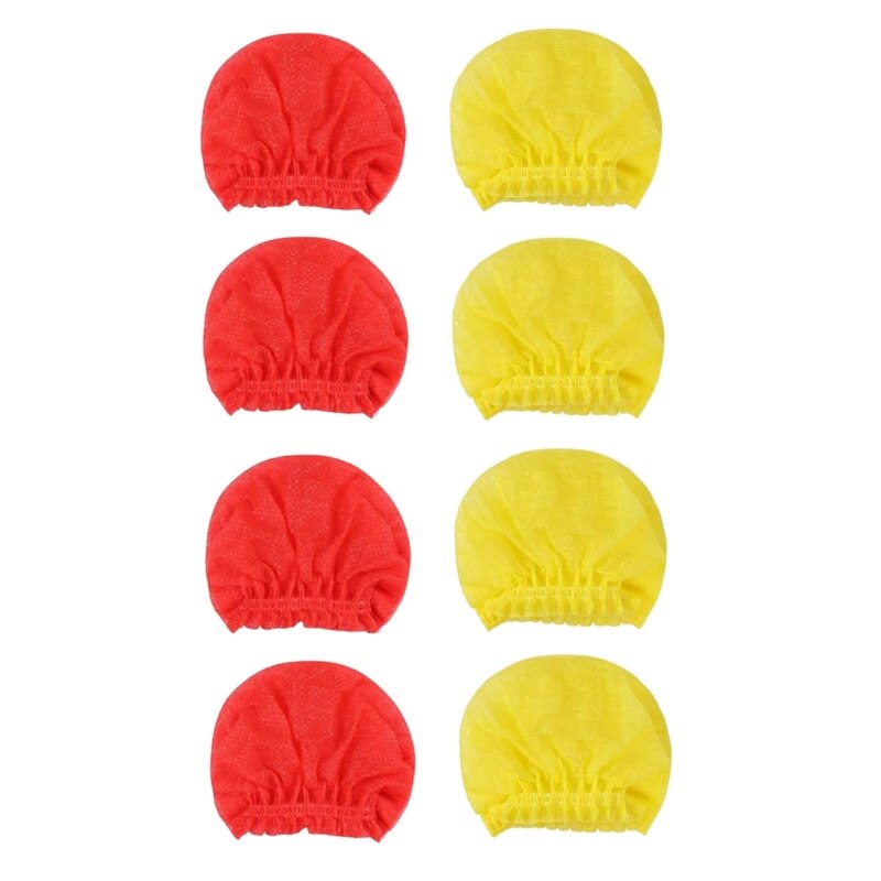 120pcs Disposable Microphone Cover Non-Woven Microphone Sanitary Windscreen Mic Covers for Most Handheld Microphone: Red and Yellow