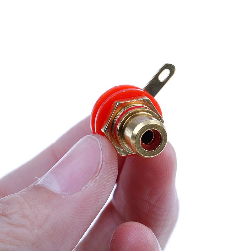 1 Pair RCA Female Socket Connector Chassis Panel Mount Adapter Audio Terminal Plug