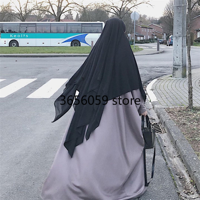 Ramadan Eid Prayer Garment Long Khimar Hijab Scarf Sleeveless Tops Islamic Women Abaya Jilbab Abayas Muslim Arab Clothing Niqab