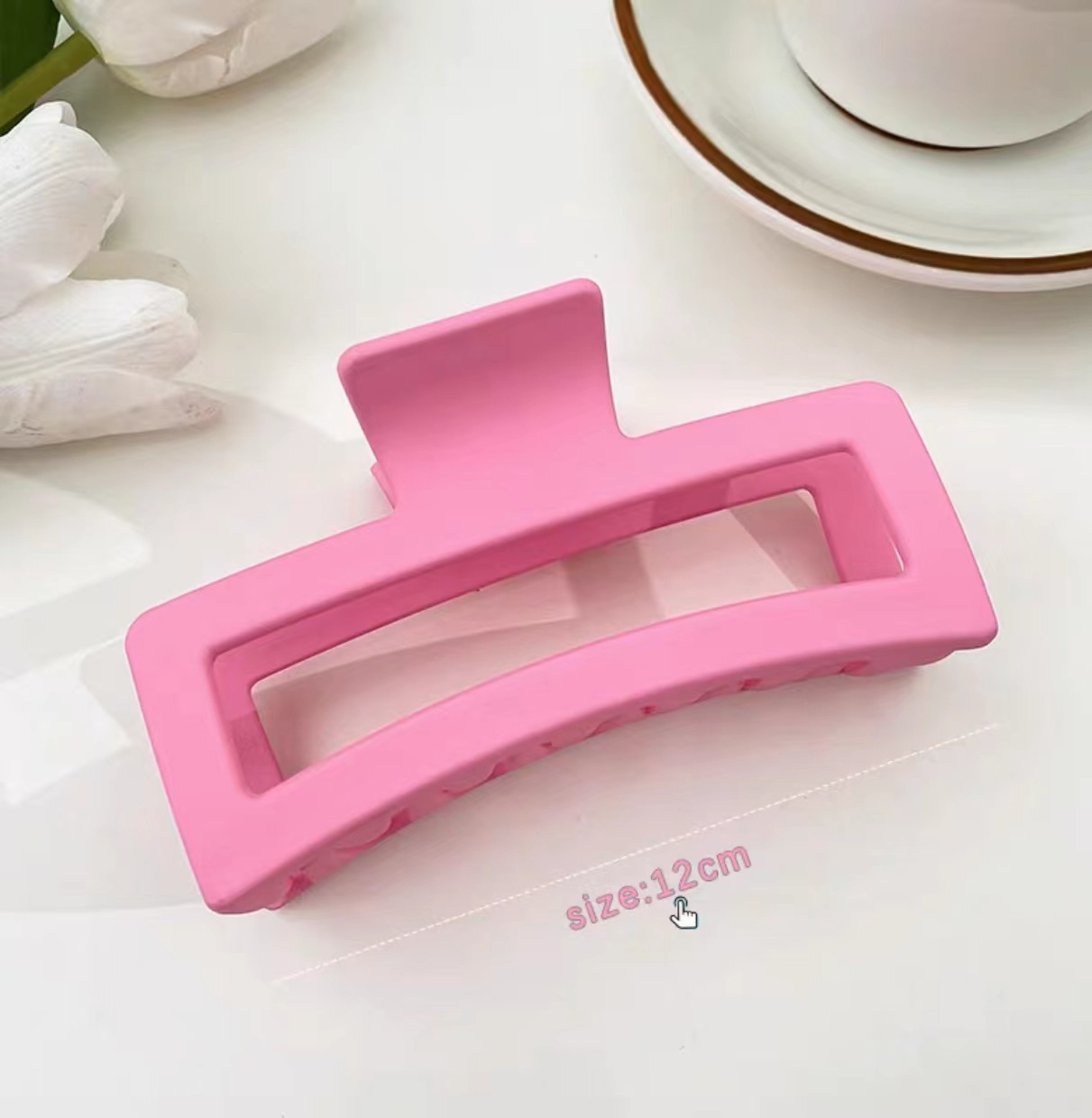 Koreaanse Grote Effen Haar Klauw Elegante Haarspelden Barrette Krab Haar Clips Voor Vrouwen Meisjes Vierkante Hoofddeksels Haaraccessoires Sieraden: Black Gun Plated