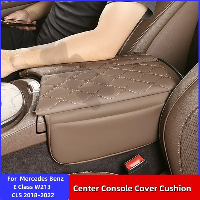 Juste d'accoudoir de console centrale pour Mercedes Benz Classe E, coussin en cuir anti-rayures, -2022, W213, CLS, -2022