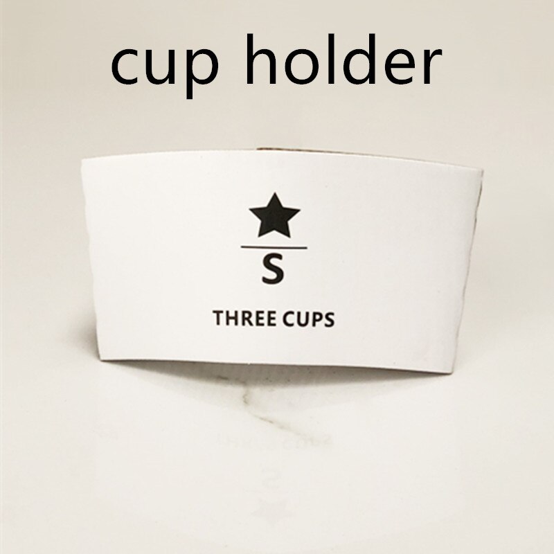 50pcs Net red thick disposable coffee cup drink milk tea paper cups takeaway packaging wtih lid stamping cup holder: cup holder1
