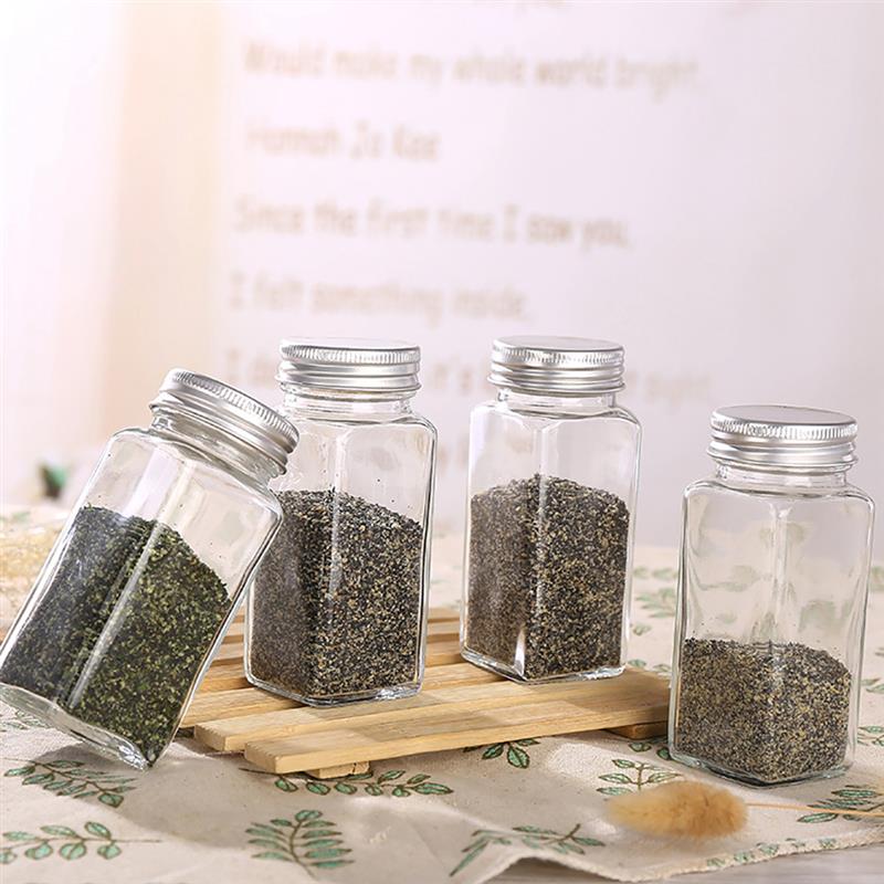 2/4Stck Verdicken Glas würzen Salz Pfeffer Schüttler Gewürz Glas Kann BBQ Werkzeug Würze Krug Flaschen Menage Container gewürz Shaker