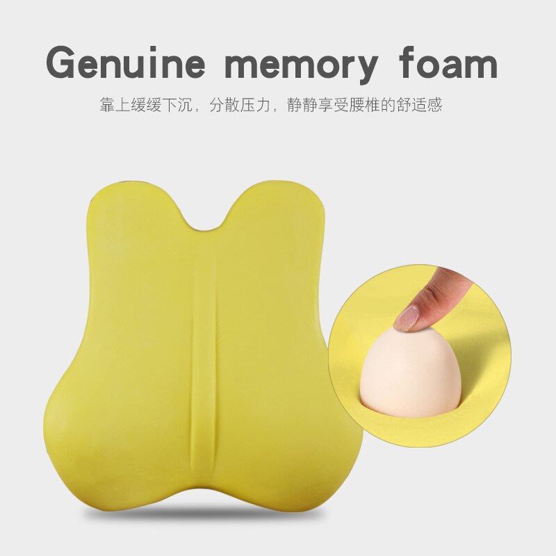 Cojín Lumbar para asiento de coche, almohada para el dolor de espalda baja, espuma de memoria, corrección de postura negra, producto para coche