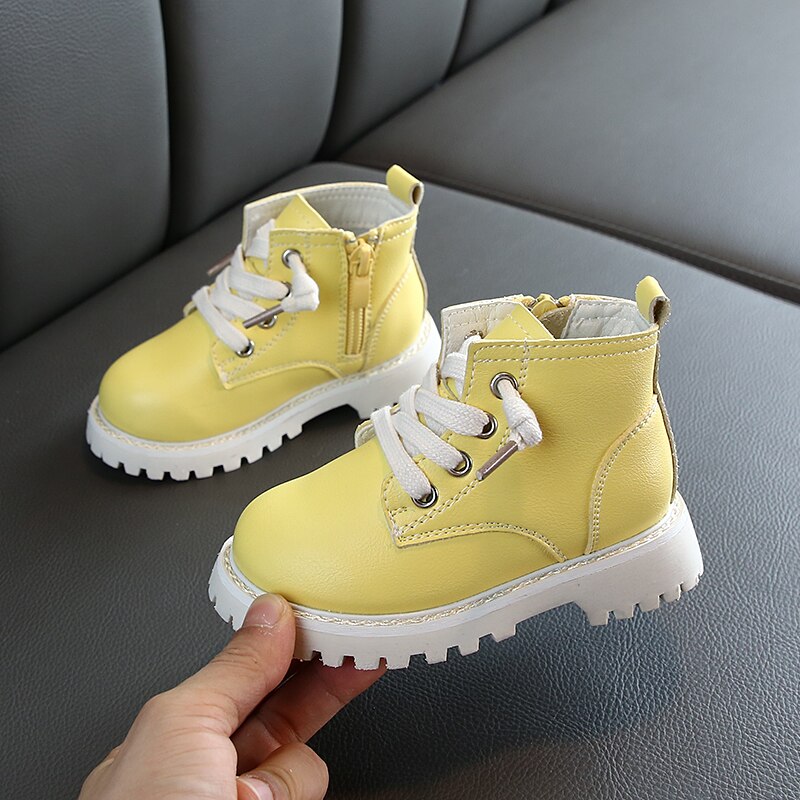 Bottes Martin pour enfants, chaussures à semelle souple, confortables et antidérapantes pour filles et garçons de 1 à 3 ans,