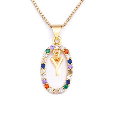 Nouvelle offre spéciale coloré 26 lettres A-Z initiale M S C K Alphabet pendentif longue chaîne collier nom bijoux femmes accessoires: Violet