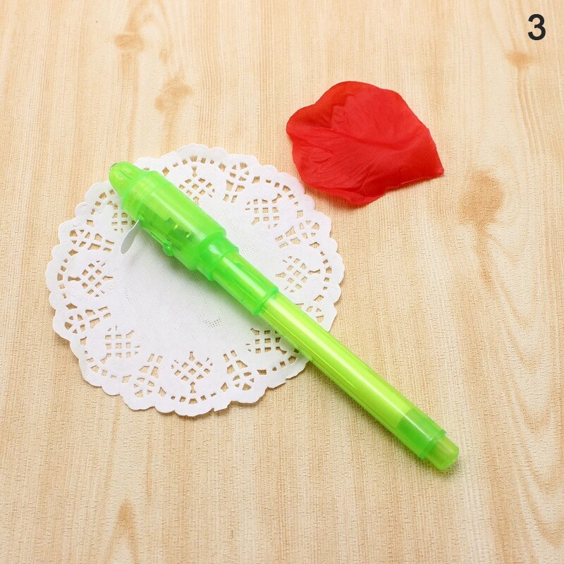 1/3pcs 2 In 1 Magic Luminous Light Pen UV Writing Invisible Ink Pen: A3