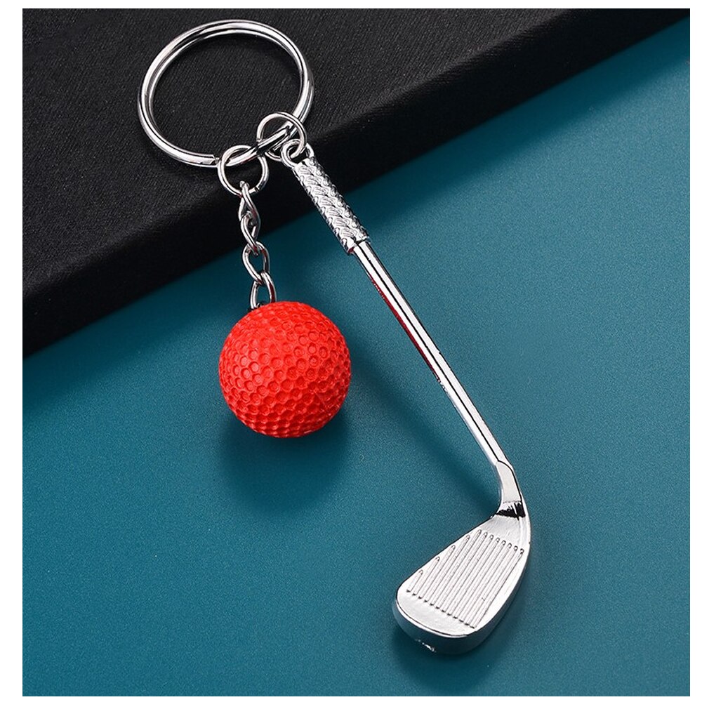 Minigolf ketcher bold vedhæng nøglering bil metal nøglering holder låse split nøglering kvinder mænd sportsklubber indretning