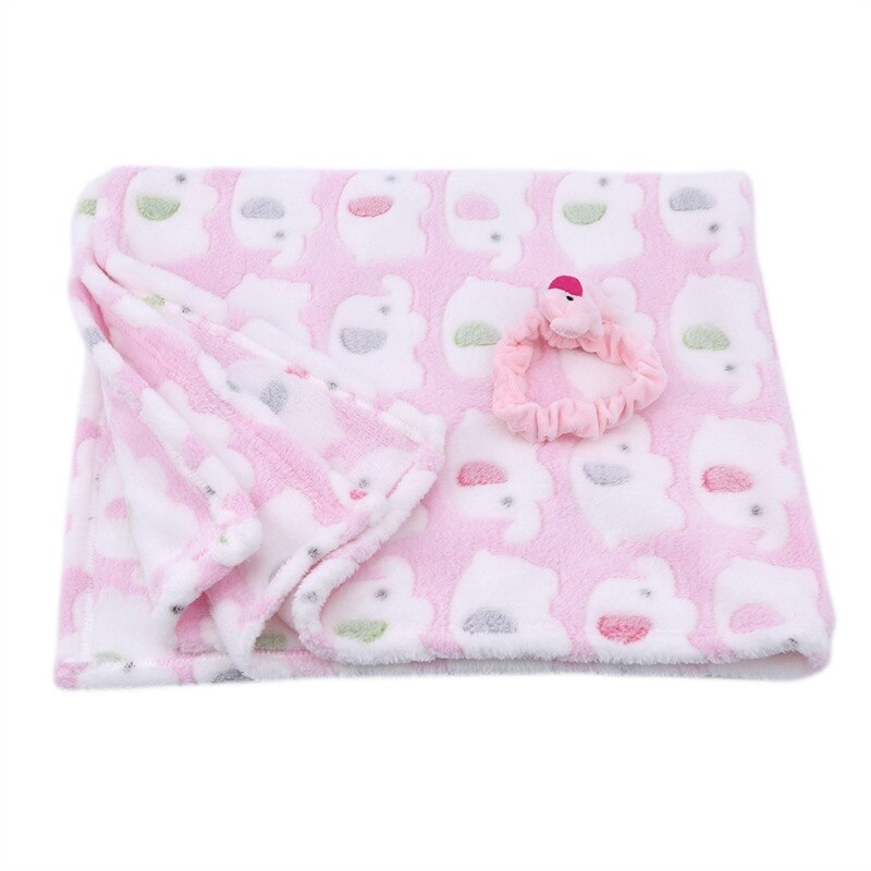 Leuke Olifant Cartoon Baby Deken Pasgeboren Olifant Airconditioning Quilt Coral Fluwelen Kussen Dekbed Dual-Use Baby Producten