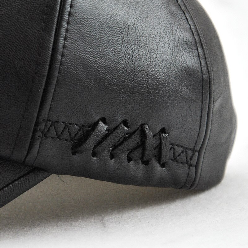 EAGLEBORN Neue herbst winter männer leder hut Kappe casual moto snapback hut männer baseball kappe