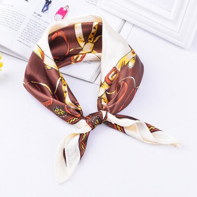 Foulard à rayures pour la tête pour femmes, imprimé, tissu pour cou, étiquette tendance, 50x50cm: TS-13