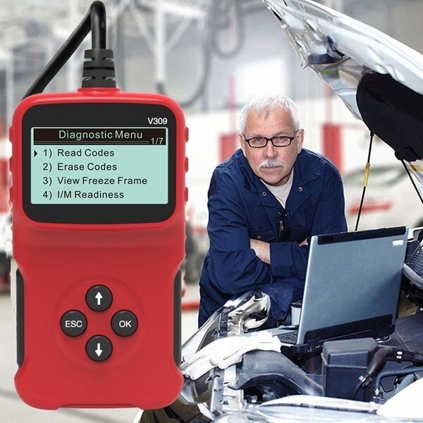 Vehicles Code Reader Automotive Erase/Reset Fault Codes Diagnostic Scanner Code Reader Scanner Upgrade OBD2 V309