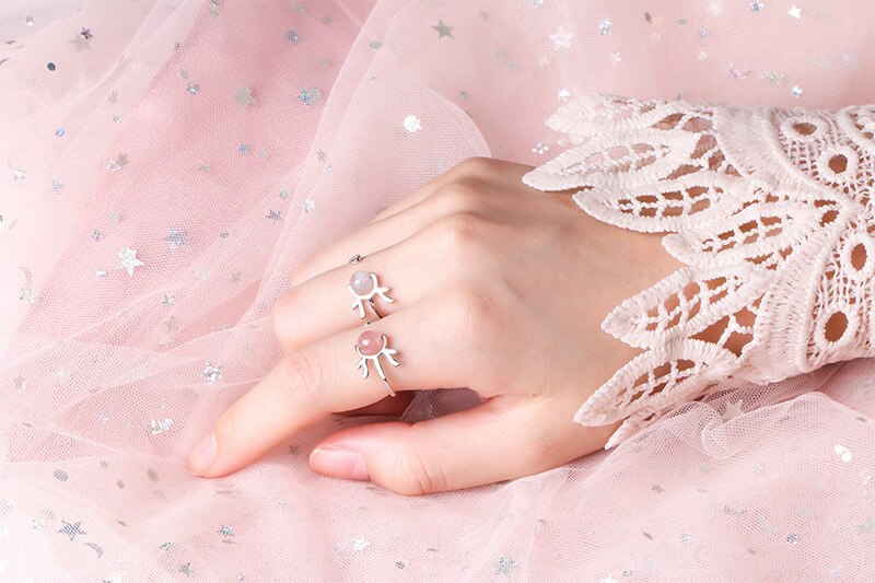 Deer Elk Ring Silver Color Cute Antler Crystal Zirconia Christmas Party Rings Accessories anillos