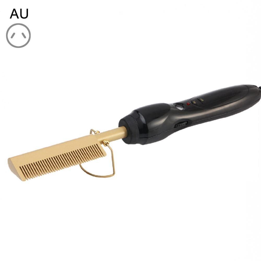 Plattång plattång plattång borste värme kam hår rak styler wellpapp locktång hår curler kam: Au