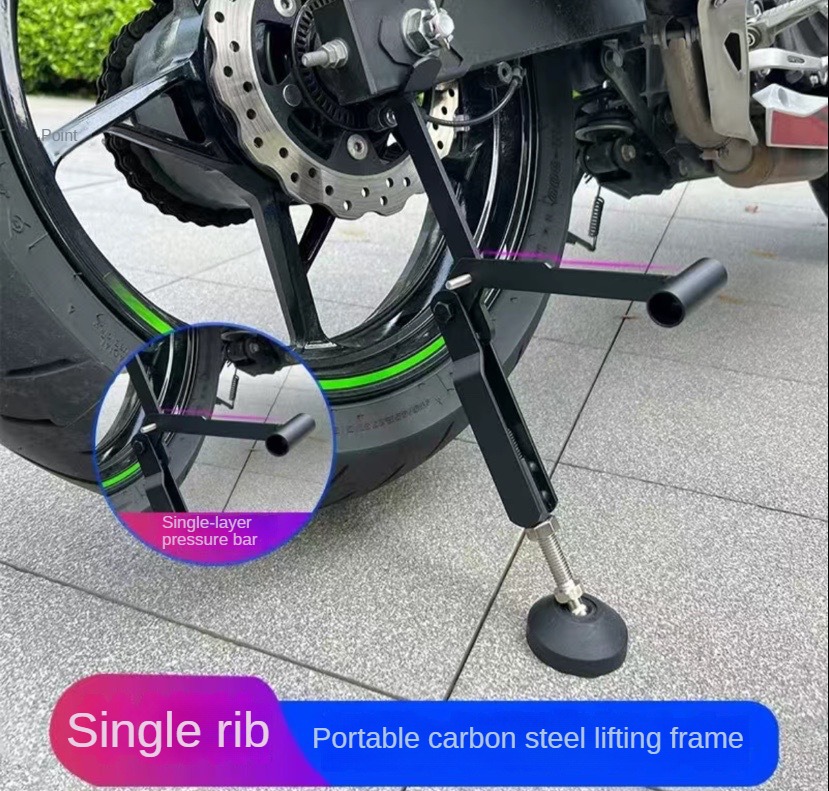 Motorcycle Kickstand Wheel Support Side Stand Paddock Stable Repair And Maintenance Parking Support Tool Folding Portable Labor: WHITE