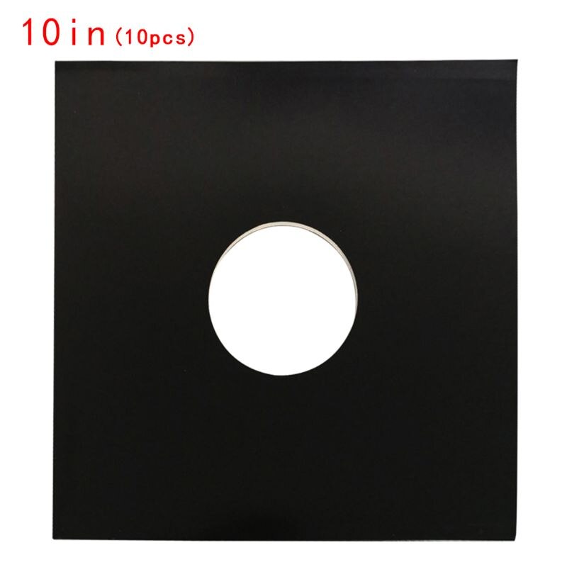 10PCS Anti-static Hard Shell Paper Inner Sleeves Polylined Protectors with Hole for 7/10/12 Inches LP Vinyl Record Album Accesso: BK-2