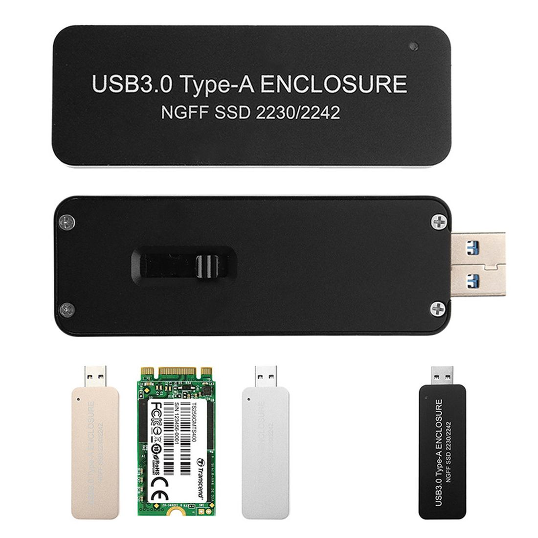 Obudowa M.2 SSD USB 3.0 do NGFF SATA 2230/2242 - Plug & Play Aluminium
