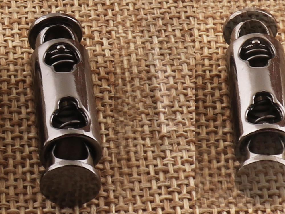 8 pcs Rose Gold/Silver/Gunmetal Double Barrel Toggle Cord Lock Stopper Rope Buckle,Spring Buckle Cylinder Stopper: Gunmetal